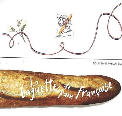 France 2024 La baguette French bread Unique Scented Unusual Miniature sheet - Image 1 of 3