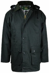 Mens Countryman Padded Cotton Wax Hooded Hunting Fishing Farming Jacket Top Coat - Picture 1 of 6