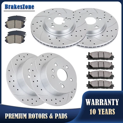 Kit de pastillas de rotores de freno delanteros traseros aptos para Toyota Avalon 2008 2009 2010 2011 2012 Foto 1 de 4