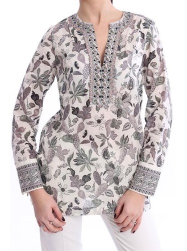 Tunica Tory Burch impreziosita con stampa botanica taglia 4