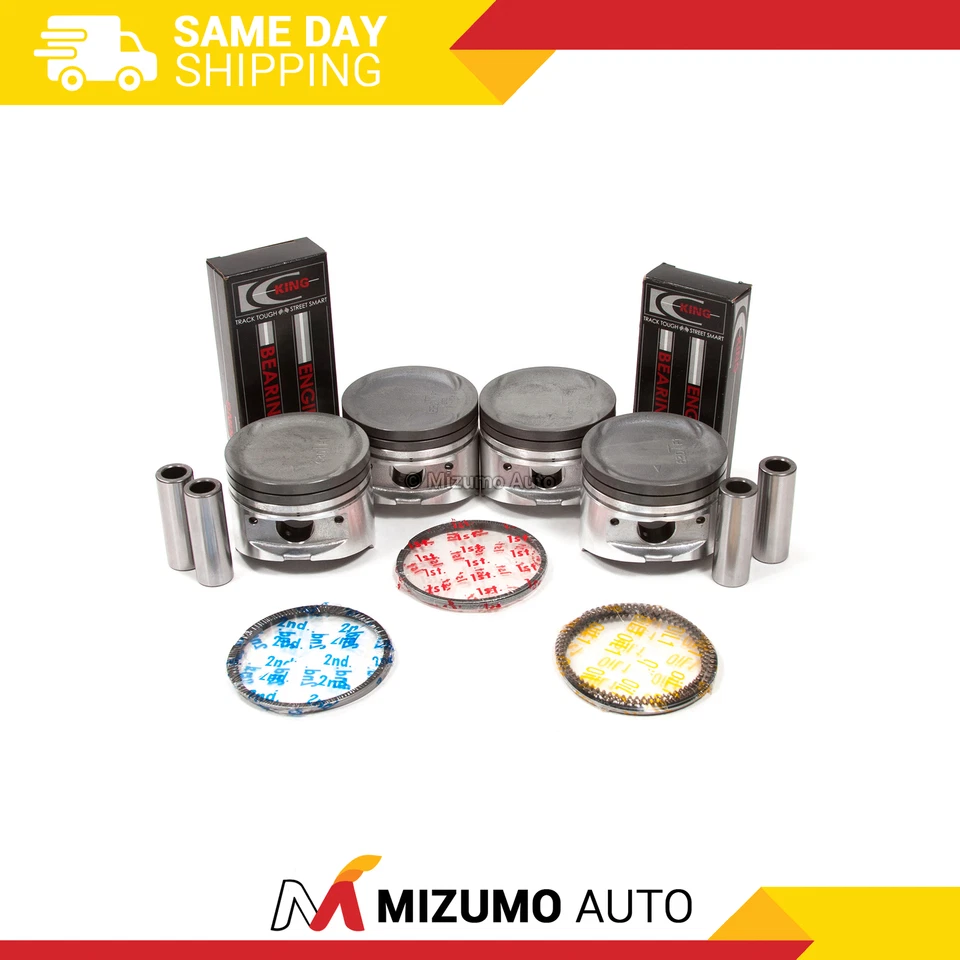 Pistons Main Rod Bearings Fit 93-96 Eagle Mitsubishi Plymouth Turbo 2.0L 4G63T - Image 1 of 4