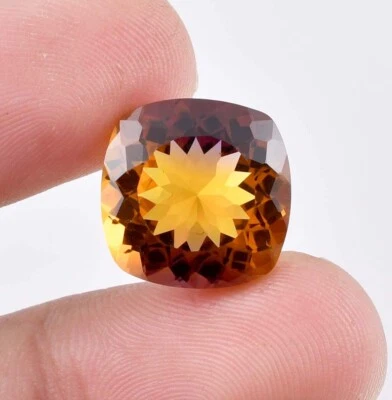 AAA Flawless 8 x 8 mm Natural Bi-Color Ametrine (GIT Certified) Loose Gemstone - Image 1 of 4