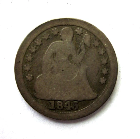 1845-O SEATED LIBERTY DIME 10C CENT BETTER DATE NEW ORLEANS MINT RARE COIN Cover