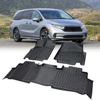 Car Floor Mats for 18-23 Honda Odyssey Black All-Weather TPE Rubber Car Mats Foto 1 de 4