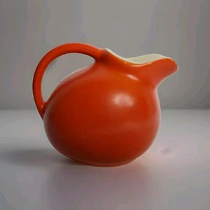 Retro Orange Miniature Pitcher, Cameron Clay Creamer - 4" Vintage Small Cute - Picture 1 of 7