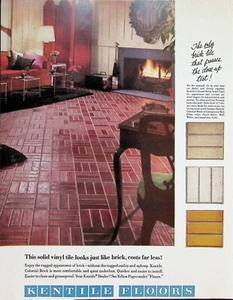 VINTAGE 1960s Print Ad ~ Kentile Floors ~ Looks just like brick, costs far less - Picture 1 of 1