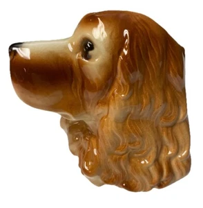 Royal Copley Red & White Cocker Spaniel Dog Wall Pocket Planter Vintage 1950’s - Picture 1 of 7
