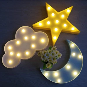 Preciosa Luz de Nube 3D Estrella Luna Noche Luz LED Linda Carpa Para Decoración del Dormitorio - Imagen 1 de 12