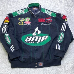 NASCAR Racing Jacket Mens 2XL Dale Earnhardt Jr Racing Stripe Snaps Amp Energy  - Picture 1 of 23