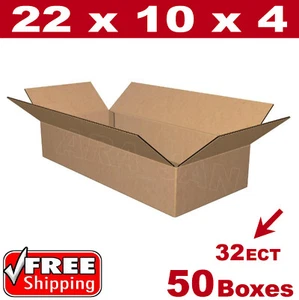 50 - 22x10x4 Cardboard Boxes Mailing Packing Shipping Box Corrugated Carton - Picture 1 of 1