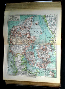 1900 Antica Stampa.DÄNEMARK KARTE.. CARTA DELLA DANIMARCA .. MEYERS.ETNA - Foto 1 di 1