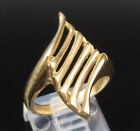 14K GOLD - Vintage Open Concave Multi Row Diamond Shaped Ring Sz 6 - GR419