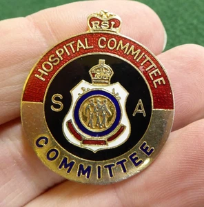 SOUTH AUSTRALIAN RSL HOSPITAL COMMITTEE "COMMITTEE"  ENAMEL BADGE RARE - Picture 1 of 2