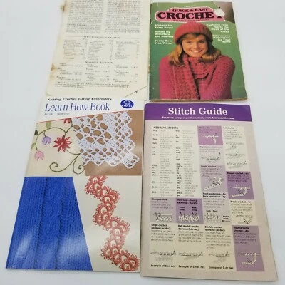 Coats & Clark Learn How Book-Knitting Crochet Tatting Embroidery Booklet & more - Image 1 of 3