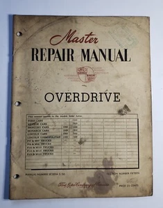 Overdrive Master Repair Manual 1949-50 Ford Meteor Mercury Monarch Lincoln Cars - Foto 1 di 5
