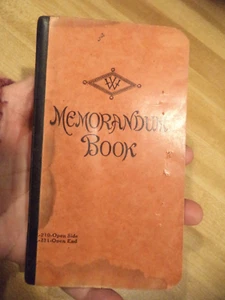 Memorandum Book - 1930s Vintage used by student keeping record of correspondence - Imagen 1 de 14