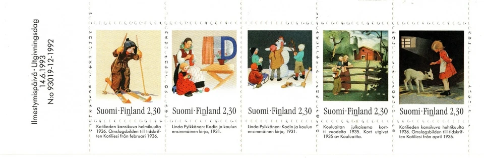 FINLAND 1992 FAIRY TALE STORIES BOOKLET OF FIVE STAMPS MNH  - Image 1 of 4