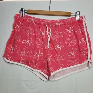 Primark Sport Shorts Women Size M Red Floral Cotton Ladies shorts - Picture 1 of 7