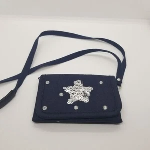 Gap Kids navy trifold wallet with sequin star and polka dots - Picture 1 of 8
