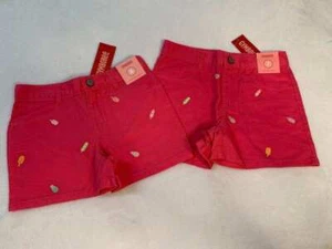 Gymboree Popsicle Party Bright Pink Embroidered Shorts Sz 6 or 7 NWT - Picture 1 of 3