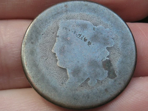 1816-1835 Matron Head Large Cent Penny- Lowball, Heavily Worn, Pocket Piece? Cover