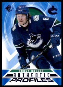 2020-21 SP Authentic Profiles Blue Brock Boeser #AP-6 - Imagen 1 de 2