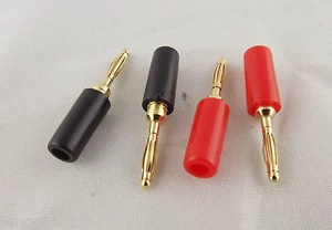 4x 2mm Gold Banana Male Plug Test Probes Instrument Meter Conversion Black Red - Picture 1 of 8