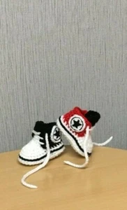 Crochet baby shoes Handmade crochet wool baby booties sneakers slippers - Picture 1 of 1