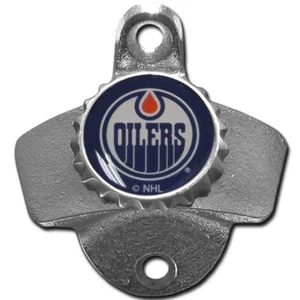 Edmonton Oilers Wall Mount Metal Bottle Opener NHL Pub Bar Kitchen Hockey Team - Picture 1 of 2