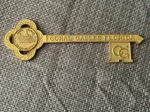 Vintage 1960's Gold Toned Key to the City Coral Gables Florida CL Dressel Mayor - Picture 1 of 7