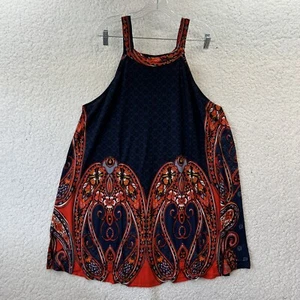 LASCANA Tank Mini Dress Or Tunic Red & Blue Paisley Print Women’s Plus Size 18 - Picture 1 of 11