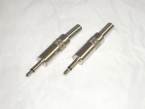 PHILMORE 115P 3.5mm SHIELDED METAL MONO AUDIO PHONO PHONE PLUG CONNECTOR 2 PCS - Picture 1 of 2
