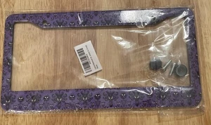 Halloween Haunted Mansion License Plate Metal Frame With Screws For Auto Purple - Picture 1 of 2