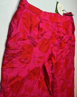Pantalón Kate Spade NY talla XL clásico estampado rosa tiro alto Palooza  Foto 1 de 4