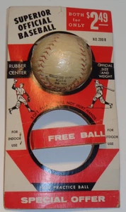 Baseball Vintage - Baseball Ufficiale Superiore Anni 60 Sigillato Org Pkg Solo 1 pallina - Foto 1 di 5