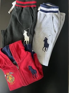 Boys Polo Ralph Lauren Joggers Sweatpants /Sweatshirt hoodie Sz S Lot Of 3 - Picture 1 of 12