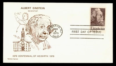 DR WHO 1979 FDC ALBERT EINSTEIN SANDRAS CACHET M58364 - Image 1 of 2