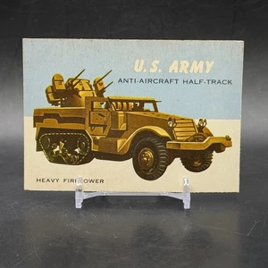 1954 Topps World on Wheels #47 US Army Anti Aircraft Half Track Vintage Card - Picture 1 of 2
