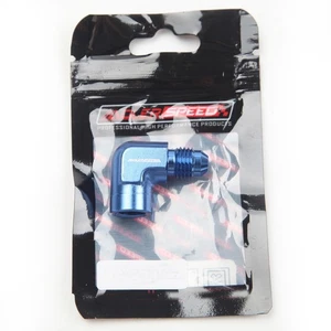 US STOCK -4AN AN4 Male to 1/8'' NPT Female 90 Degree Forged Fitting Adapter Blue - Picture 1 of 10