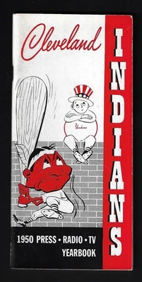 1950 Cleveland Indians Media Guide -Yearbook, Rosen, Feller, Lemon - Near Mint - Image 1 of 3