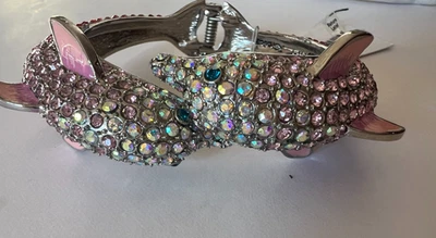 PULSERA PINZA DE MODA VINTAGE BETSEY JOHNSON METAL DOBLE DOLPNINS Foto 1 de 4