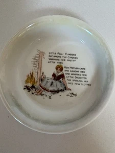 Antique Bavaria Lustreware Baby Child's Dish Bowl Polly Flinders Rhyme EUC 6x1.5 - Picture 1 of 4