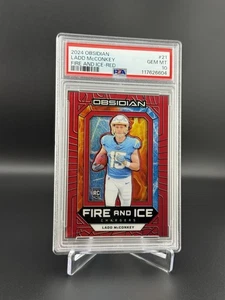 Panini Obsidian - Fire and Ice Ladd McConkey #21 Red/75 (RC) 2024 PSA 10 - Imagen 1 de 2