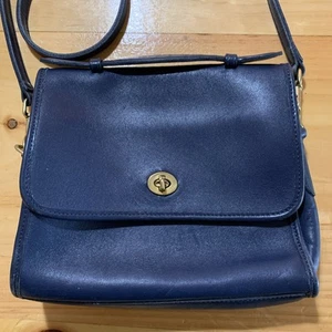 Coach Vintage Women's Bag With Strap Navy Blue - Picture 1 of 14