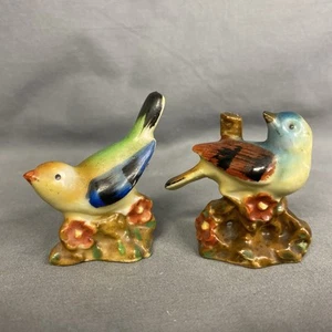 Vtg Hand Painted  Birds on Floral Branch Porcelain Figurine PICO JAPAN 2” - Picture 1 of 9