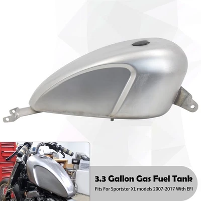 Unpained 3.3 Gal Gas Fuel Petrol Tank Fit For Harley Sportster XL 2000-22 EFI Foto 1 de 4