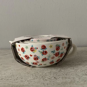 Neu Cath Kidston The Collector Floral Rosa Keramik 4er Set Messbecher - Bild 1 von 2