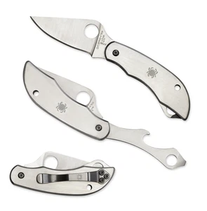 Spyderco Knives ClipiTool Steel Bottle Opener C175P Stainless Pocket Knife - Picture 1 of 4