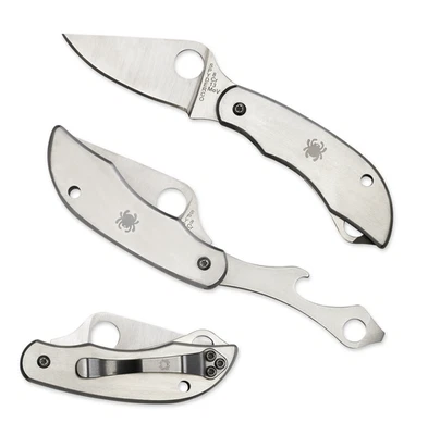 Spyderco Knives ClipiTool Steel Bottle Opener C175P Stainless Pocket Knife - Image 1 of 4