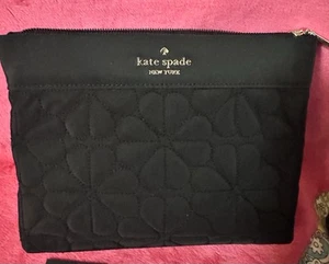 Kate Spade Spade Flower Quilted Cosmetic Case Makeup Bag Black, NWT - Picture 1 of 7